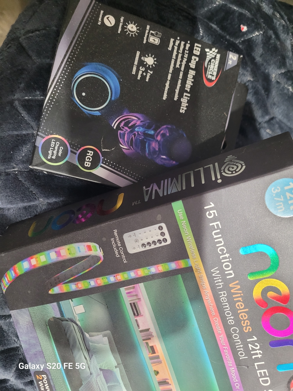 Neon 12ft RGB LED Strip Lights with Remote And Cupholder Lights